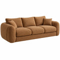 Canapé 3 places 230 x 100 x 85 cm en tissu bouclette marron style contemporain