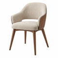 Fauteuil de salle à manger 62 x 60 x 83 cm en tissu beige et bois marron - style contemporain