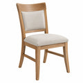 Chaise de salle à manger 48 x 58 x 96 cm bois naturel et tissu beige style contemporain