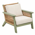Fauteuil de jardin 73 x 78 x 83 cm en bois vert et corde tressée style naturel