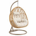 Fauteuil suspendu 105 x 95 x 195 cm en rotin beige avec support en acier style bohème