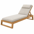 Chaise longue 200 x 70 cm en bois beige réglable pour extérieur