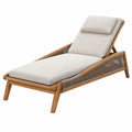 Chaise longue de jardin 200 x 75 x 85 cm en bois naturel et textile beige dossier réglable