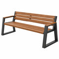 Banc de jardin 150 x 65 x 85 cm en bois marron et métal noir style industriel
