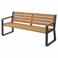 Banc de jardin 150 x 60 x 85 cm en bois et métal noir style contemporain
